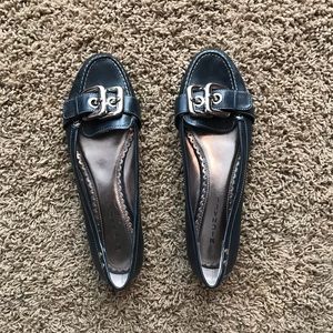Women size 11 flats.  Navy with silver buckle.
